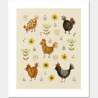 Chicken Floral Posters and Art